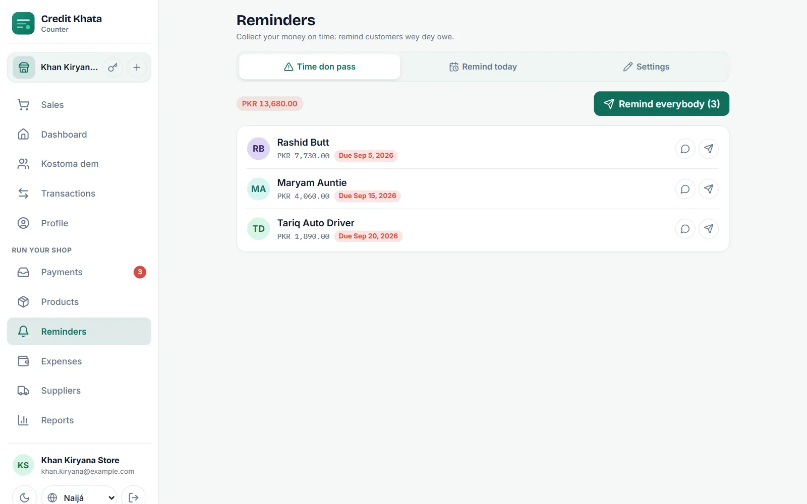 Di reminders